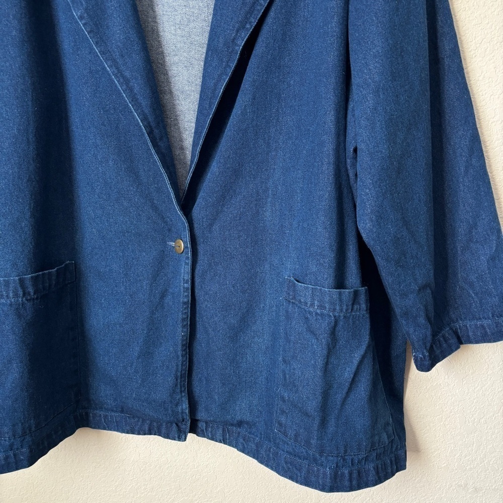 Hunters Run 3X Dark Denim Blazer One-Button Jacket - Picture 6 of 13
